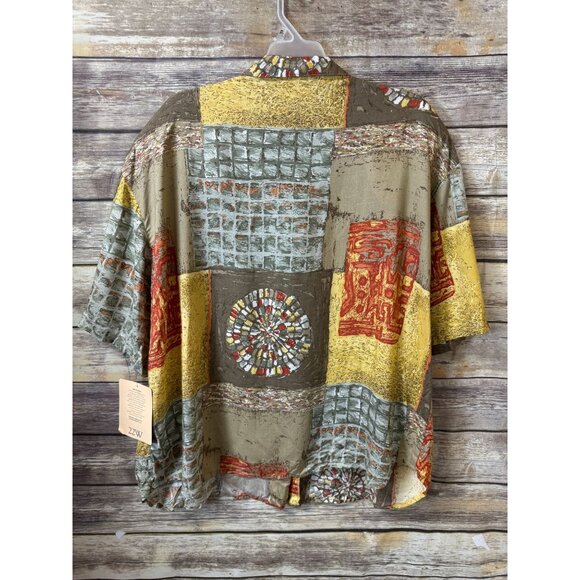 Womens Plus Preferred Top Plus Size 22 42 Button Front Short Sleeve NWT - Picture 2 of 4